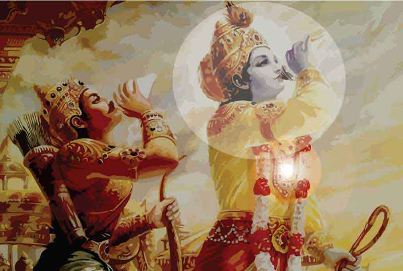 Krishna and Arjuna in the Mahabharat War
