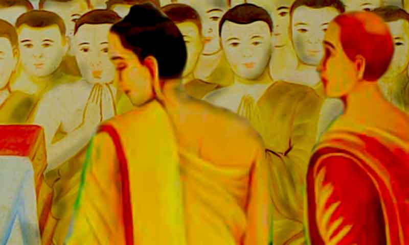Buddha With the Monks