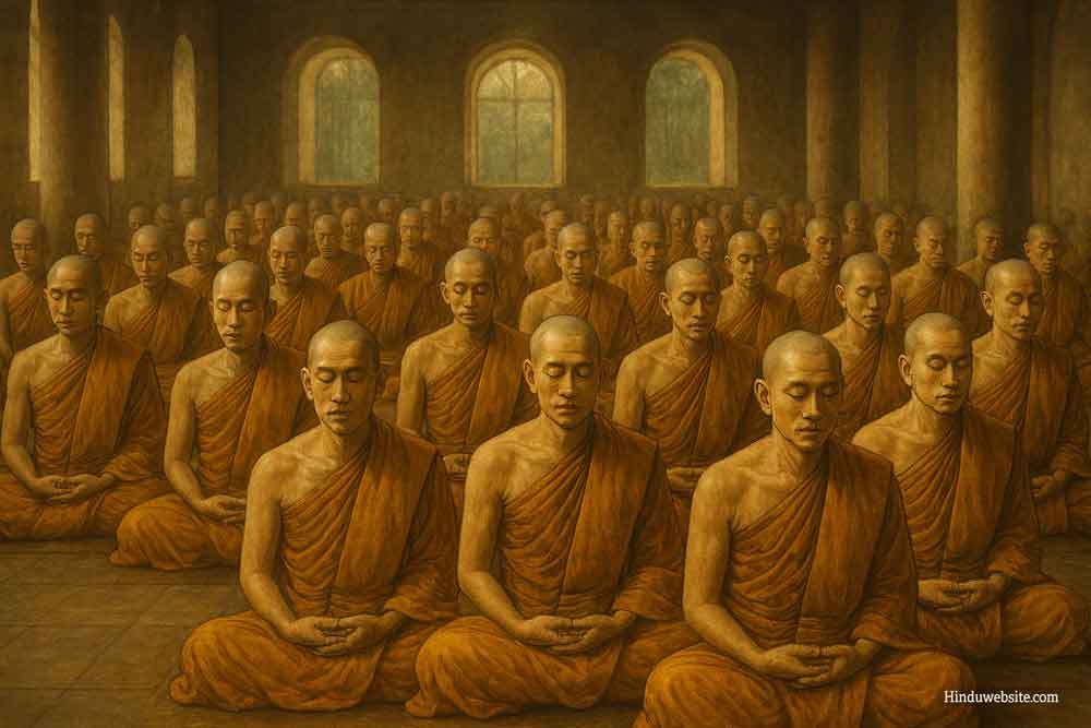 Buddhist Sangha, monks in meditation