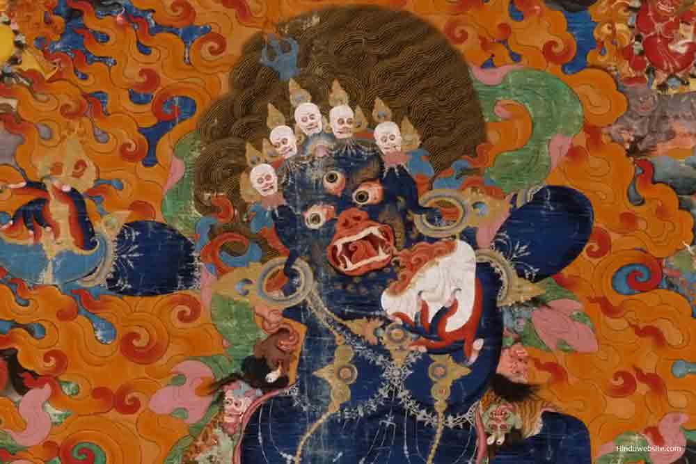 A Buddhist painting of Yama, Lord of Death
