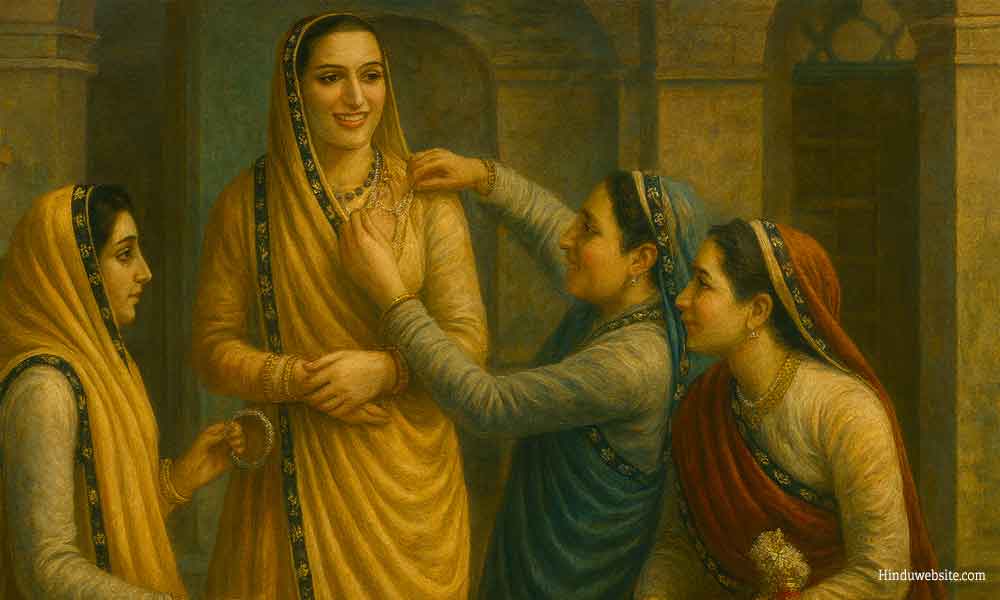 Hindu women in tradtional attire