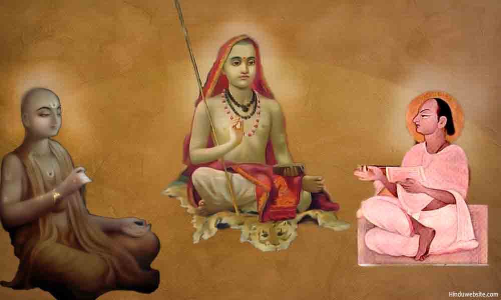 Shankara, Vallabha and Chaitanya