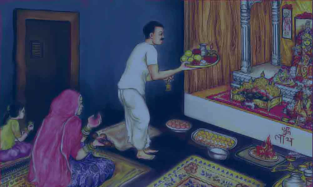 A devotee praying