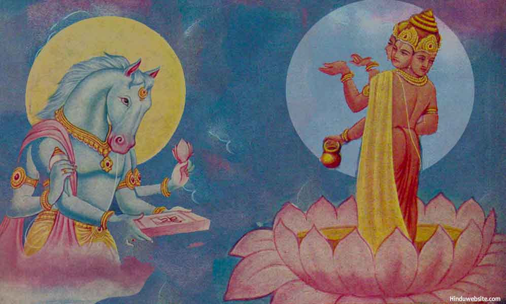 Brahma receiving the Vedas